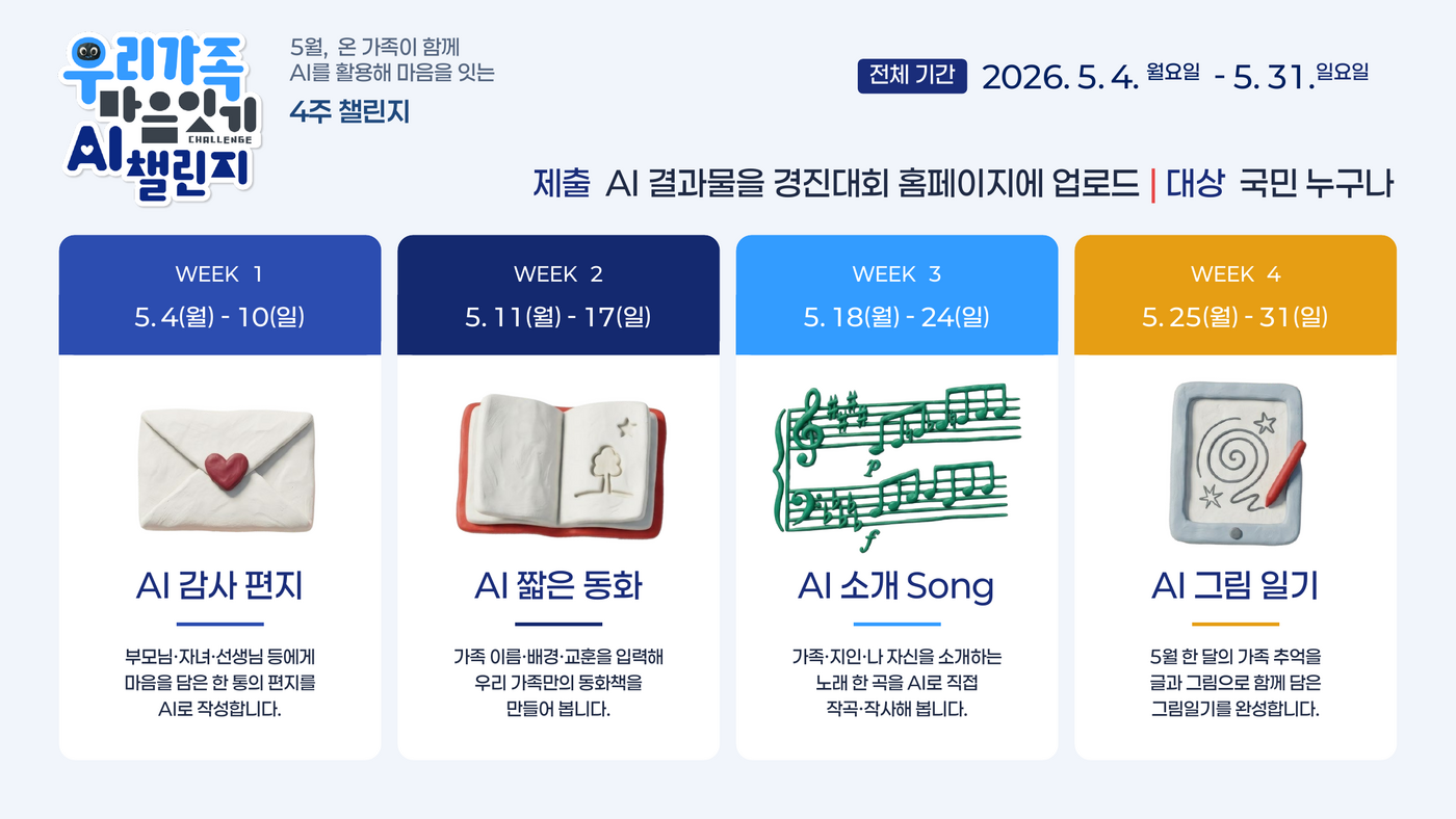 우리가족 마음잇기 AI 챌린지 4주 일정